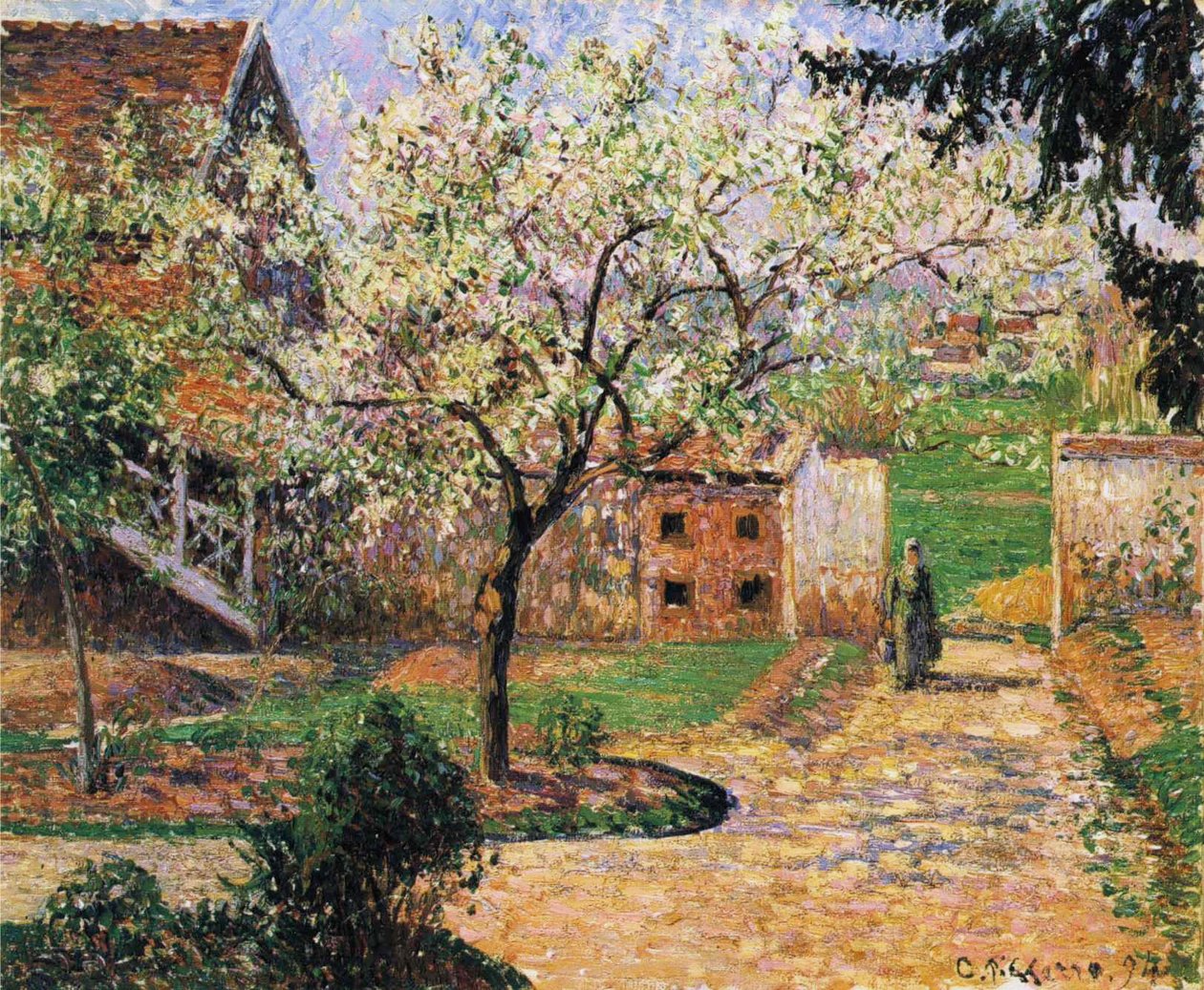 Flowering Plum Tree, Eragny by Camille Jacob Pissarro