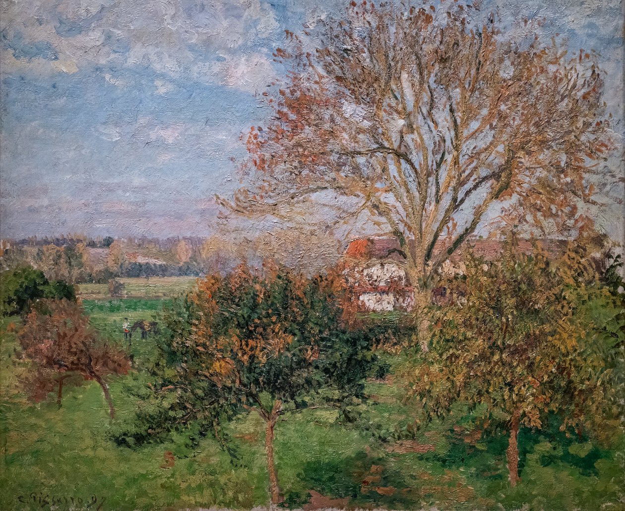 Autumn, Morning at Eragny by Camille Pissarro