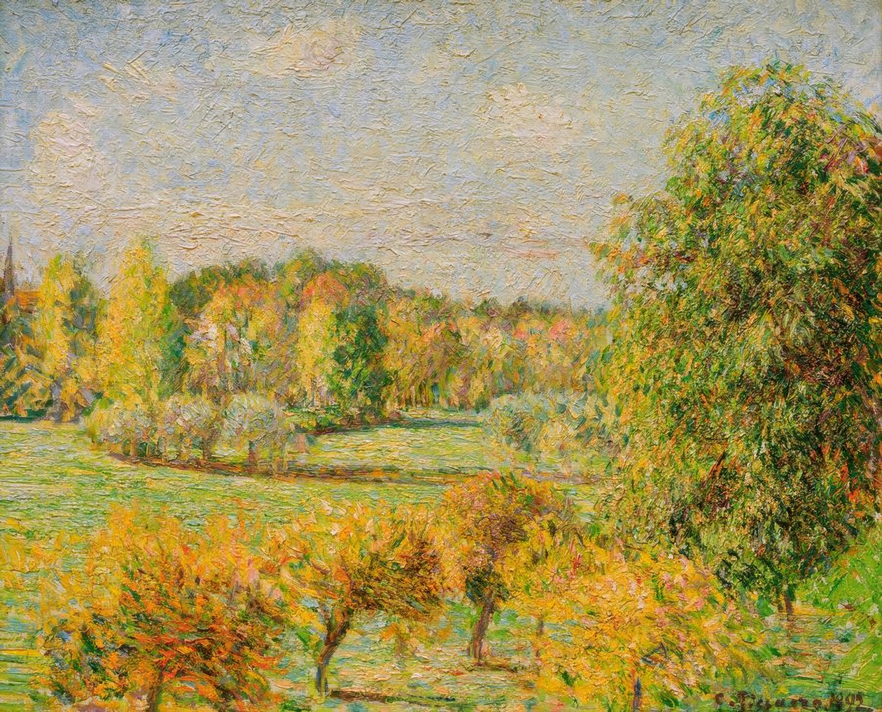 Autumn Effect, the Walnut Tree, Eragny by Camille Pissarro
