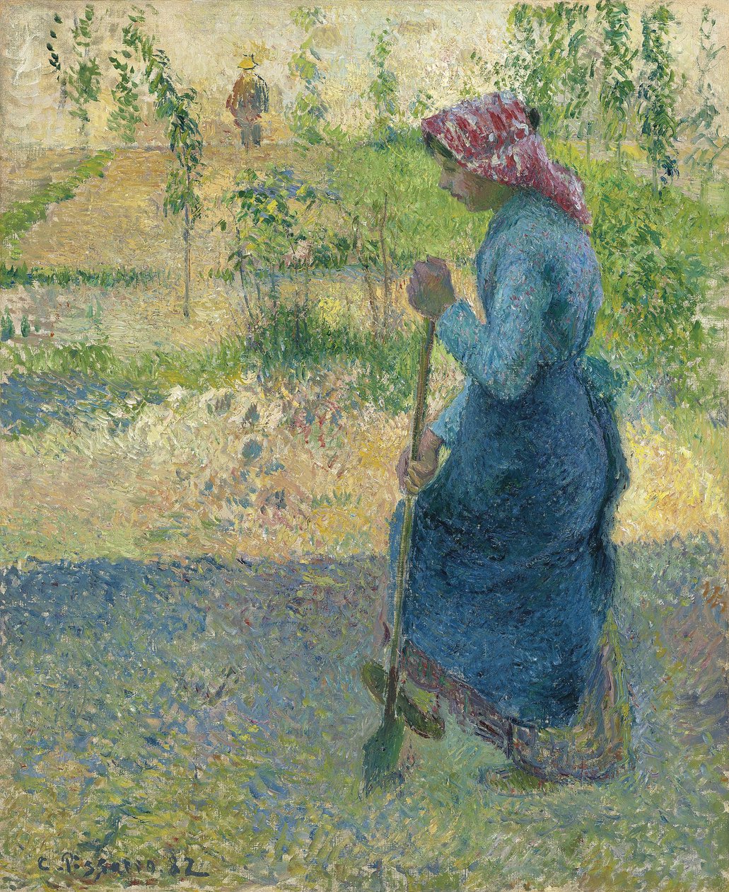 Peasant Digging by Camille Jacob Pissarro