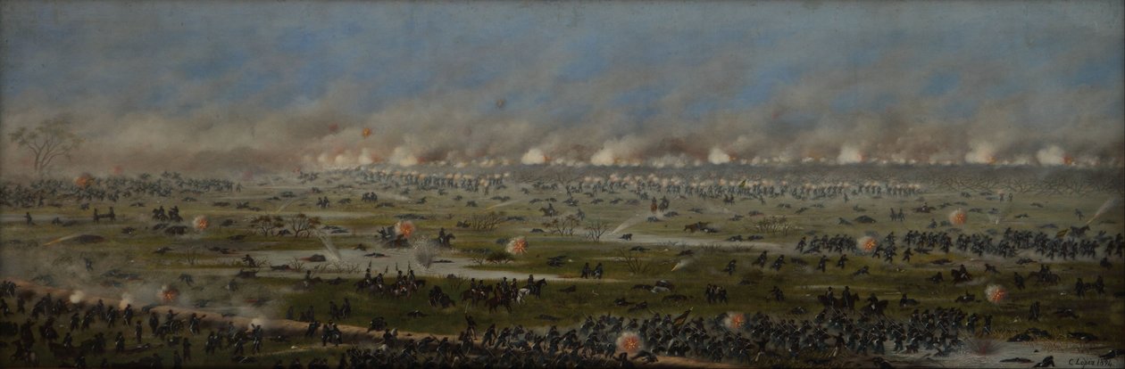 Assault on the Second Brazilian Column at Curupayti by Candido Lopez