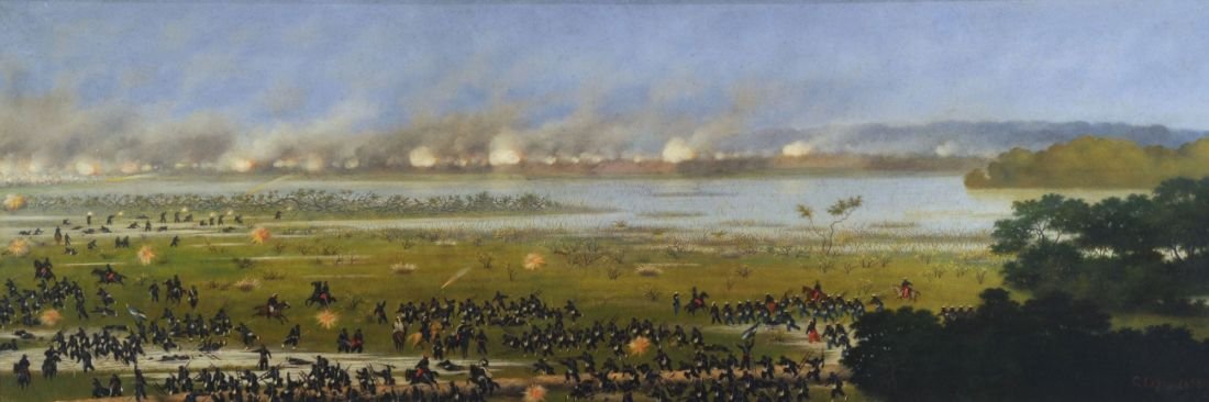 Assault of the Fourth Argentinian Column at Curupayti by Candido Lopez