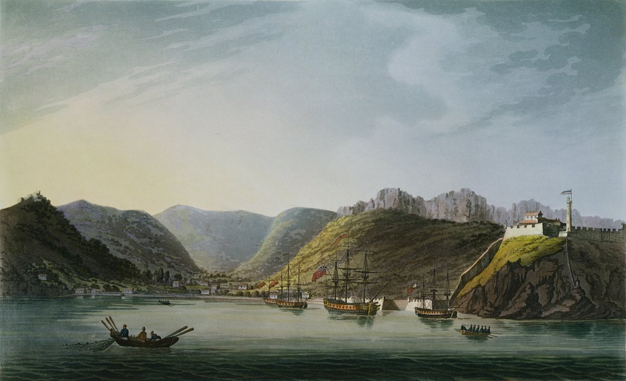 View of the West Side of Porto Ferraio Bay, Elba, engraved by Francis Jukes, published by J. Daniell, April 1814 by Captain James Weir