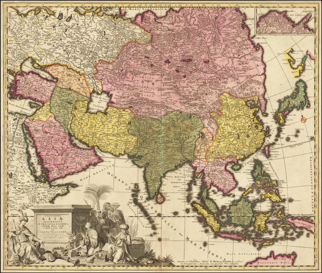 1695 Map of Asia by Carel Allard
