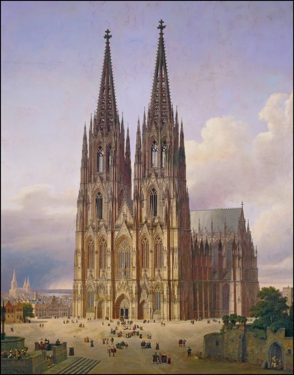 Ideal View of Cologne Cathedral from the Southwest by Carl Georg Adolph Hasenpflug