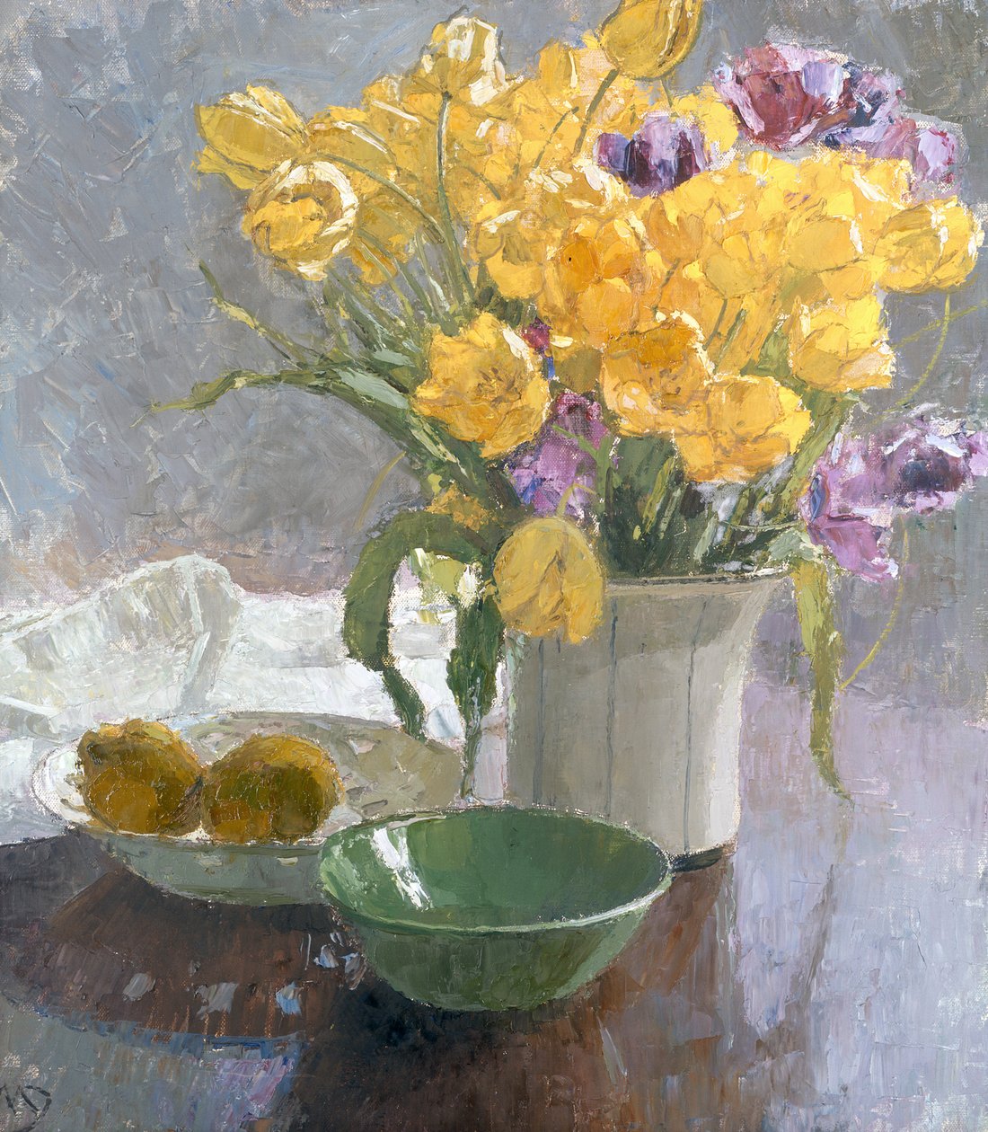 Still Life with Yellow Tulips by Carl Moll
