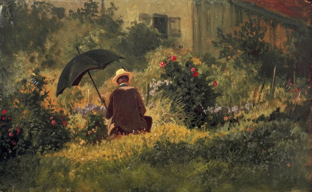 The Painter in the Garden by Carl Spitzweg
