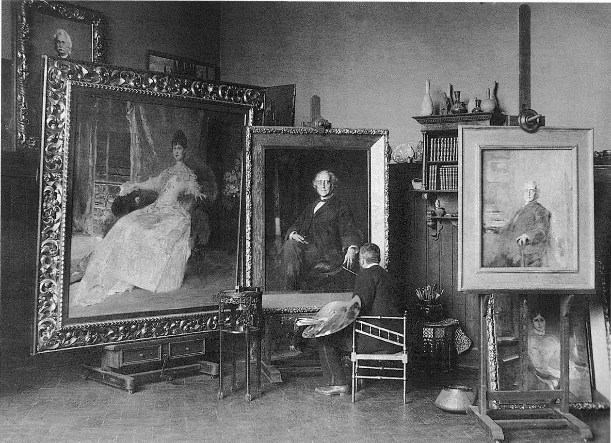 Reinhold Lepsius in His Munich Studio by Carl Teufel