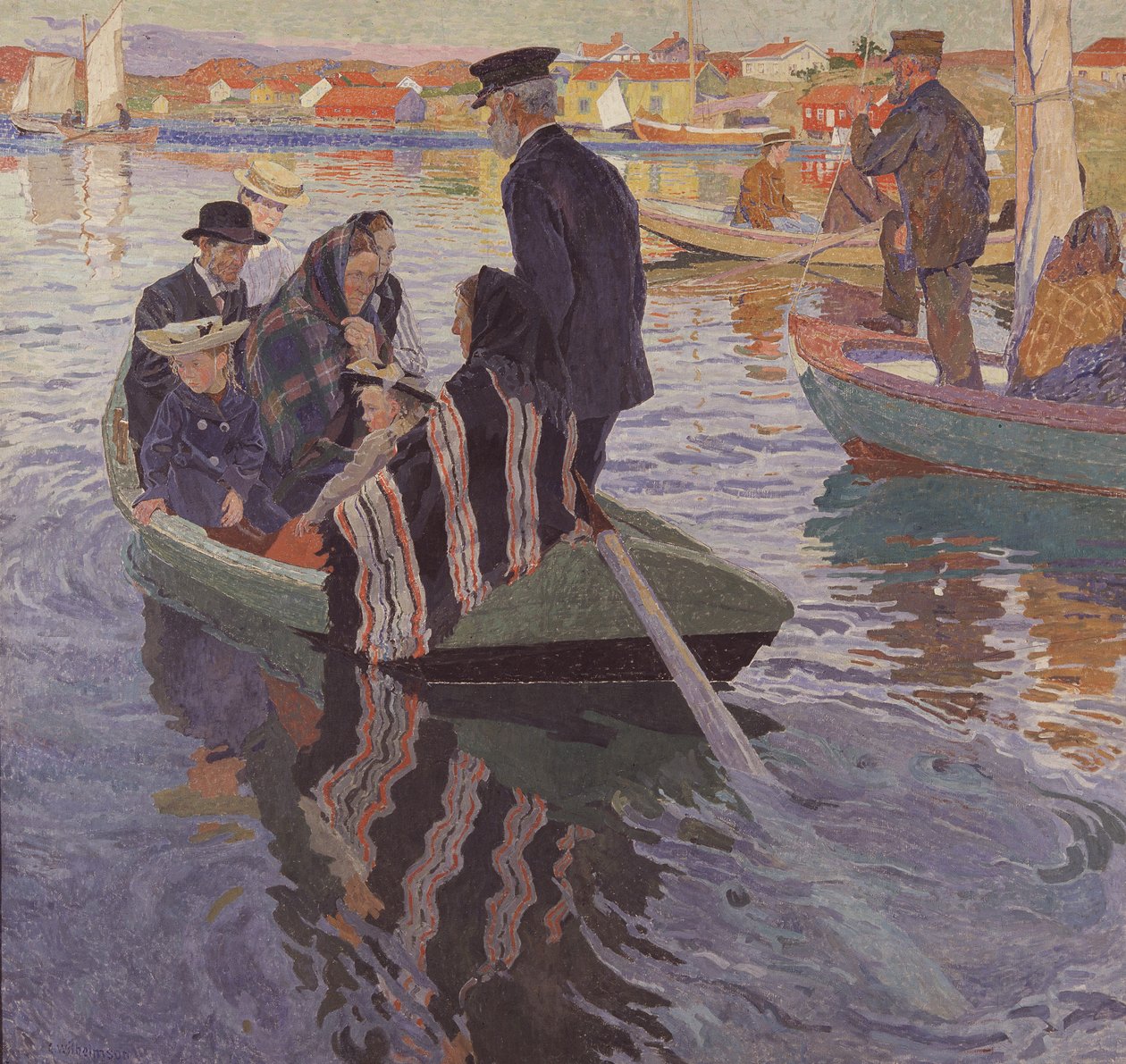 Church Goers in a Boat by Carl Wilhelm Wilhelmson