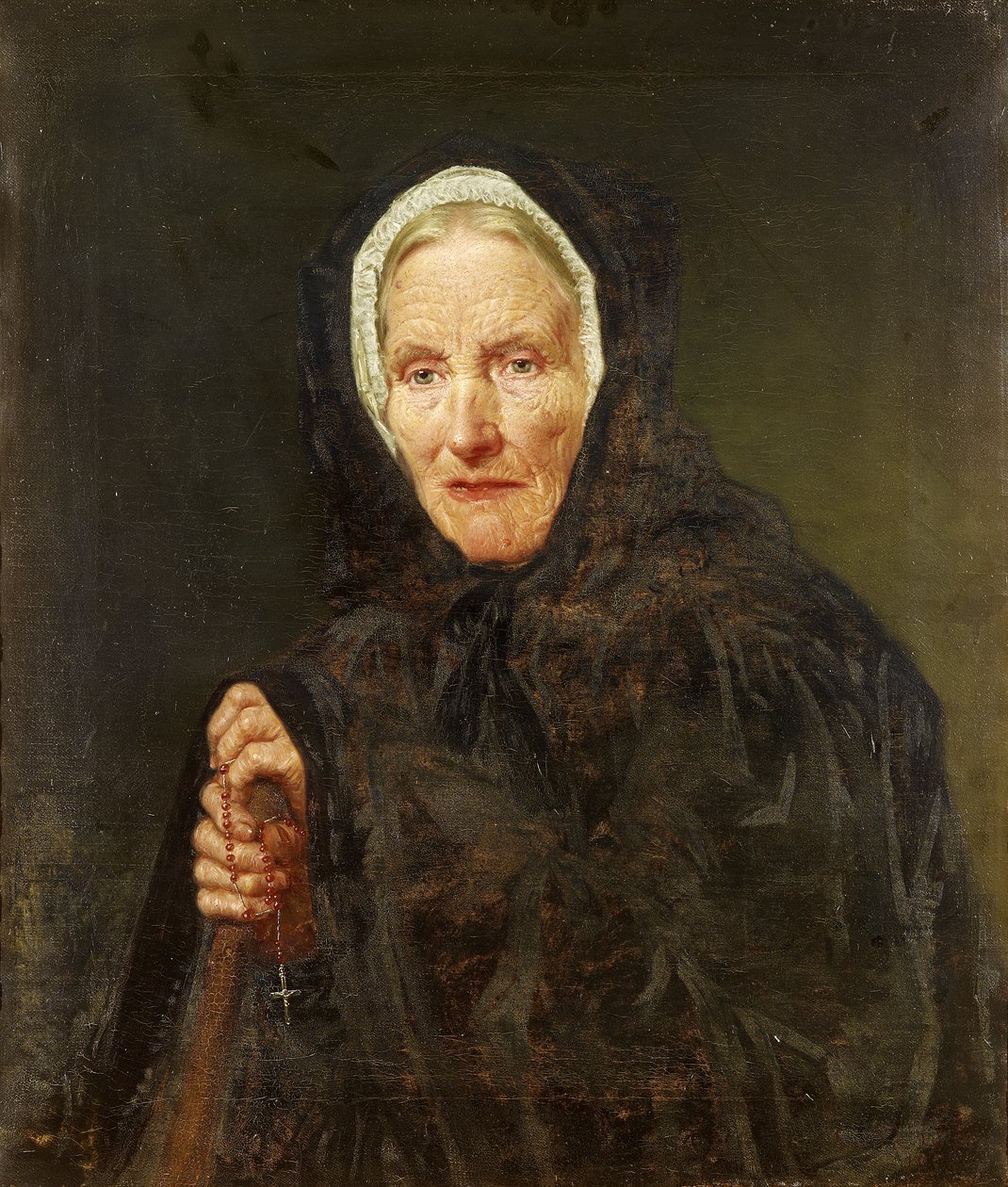 Old Woman with a Rosary by Carl d´Unker