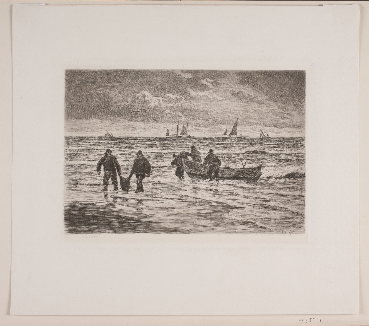 The Catch is Brought Ashore by Carl Locher