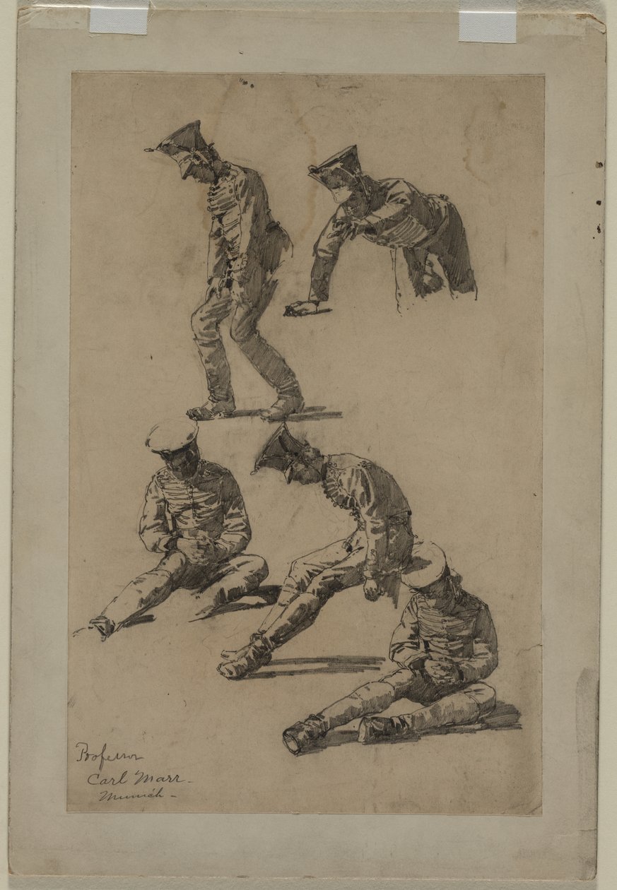 Five Studies of a Soldier by Carl Marr