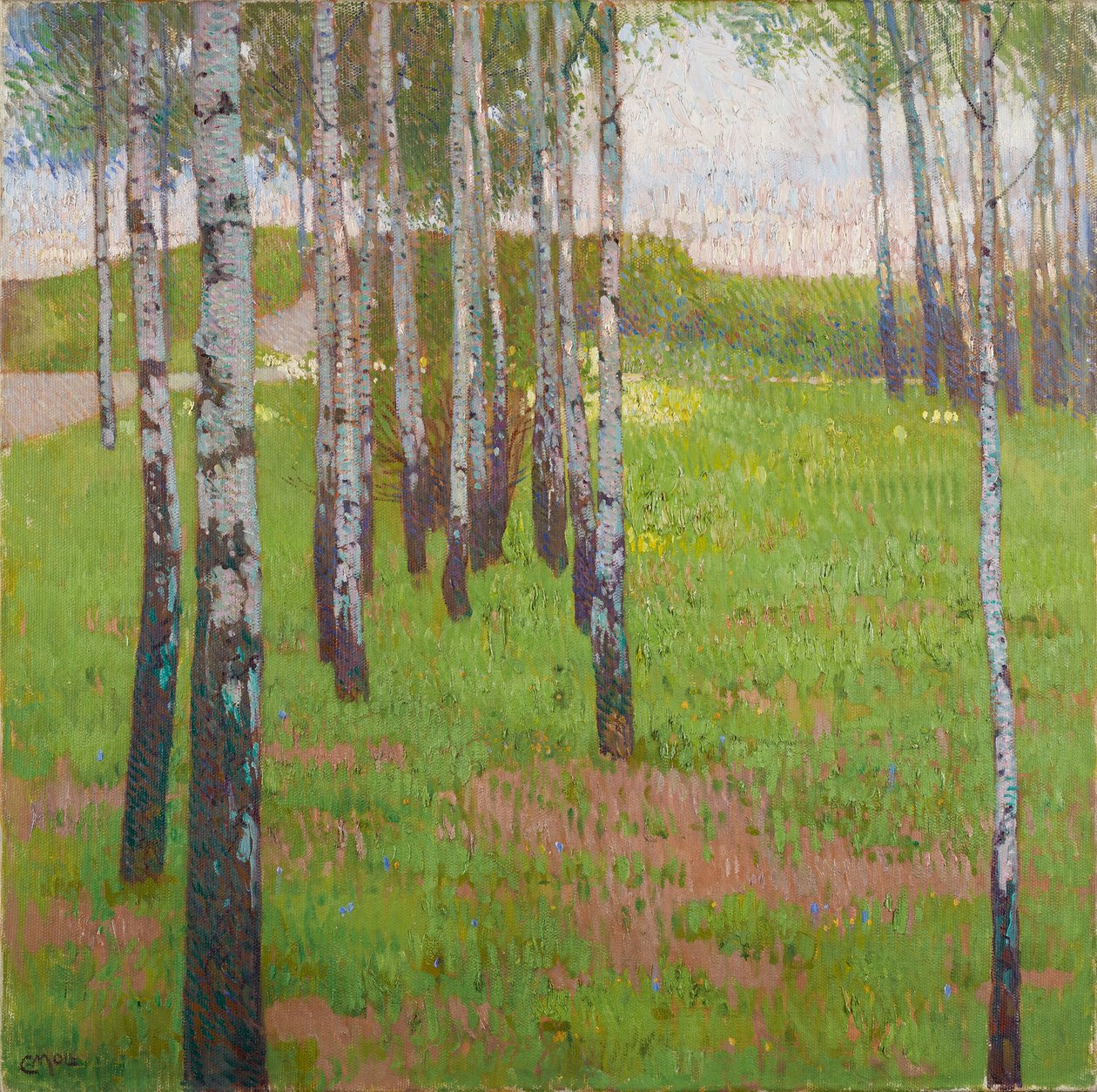 Birch Grove in Evening Light by Carl Moll