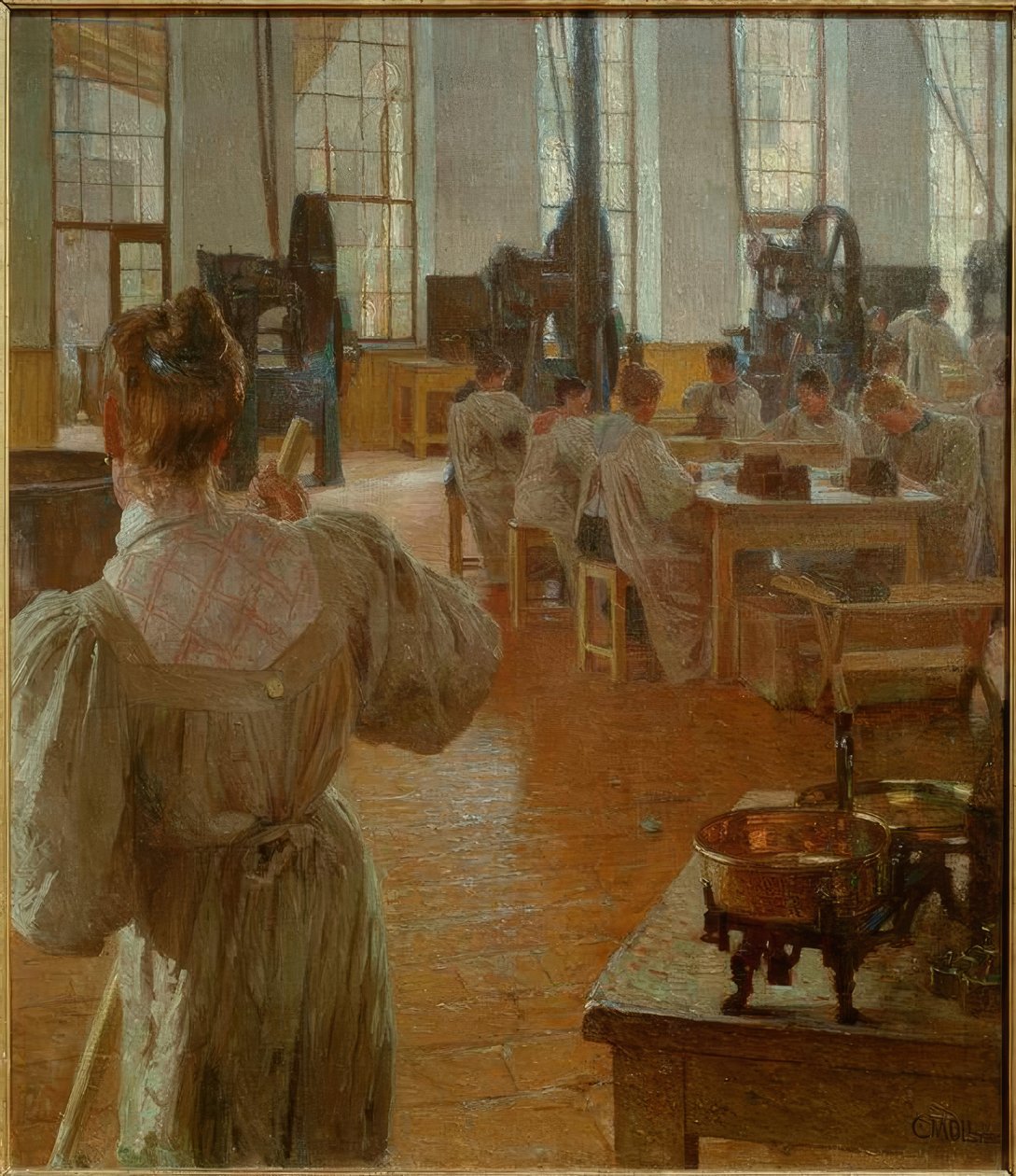 In the Coffee Substitute Factory by Carl Moll