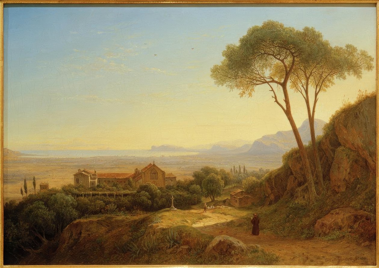C. Morgenstern, Evening Mood... Capuchin Monastery Baida... by Carl Morgenstern