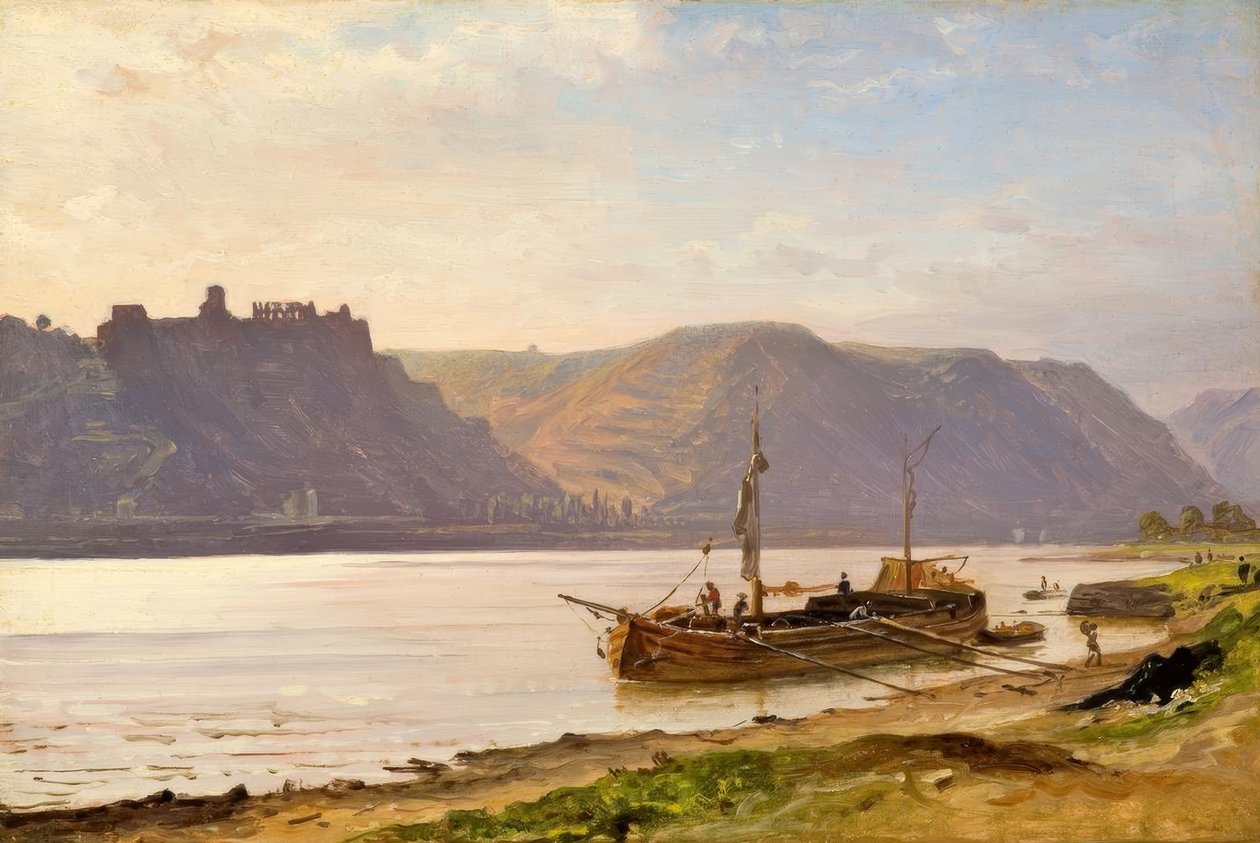 C. Morgenstern, Rhineland Landscape with Castle Ruin by Carl Morgenstern