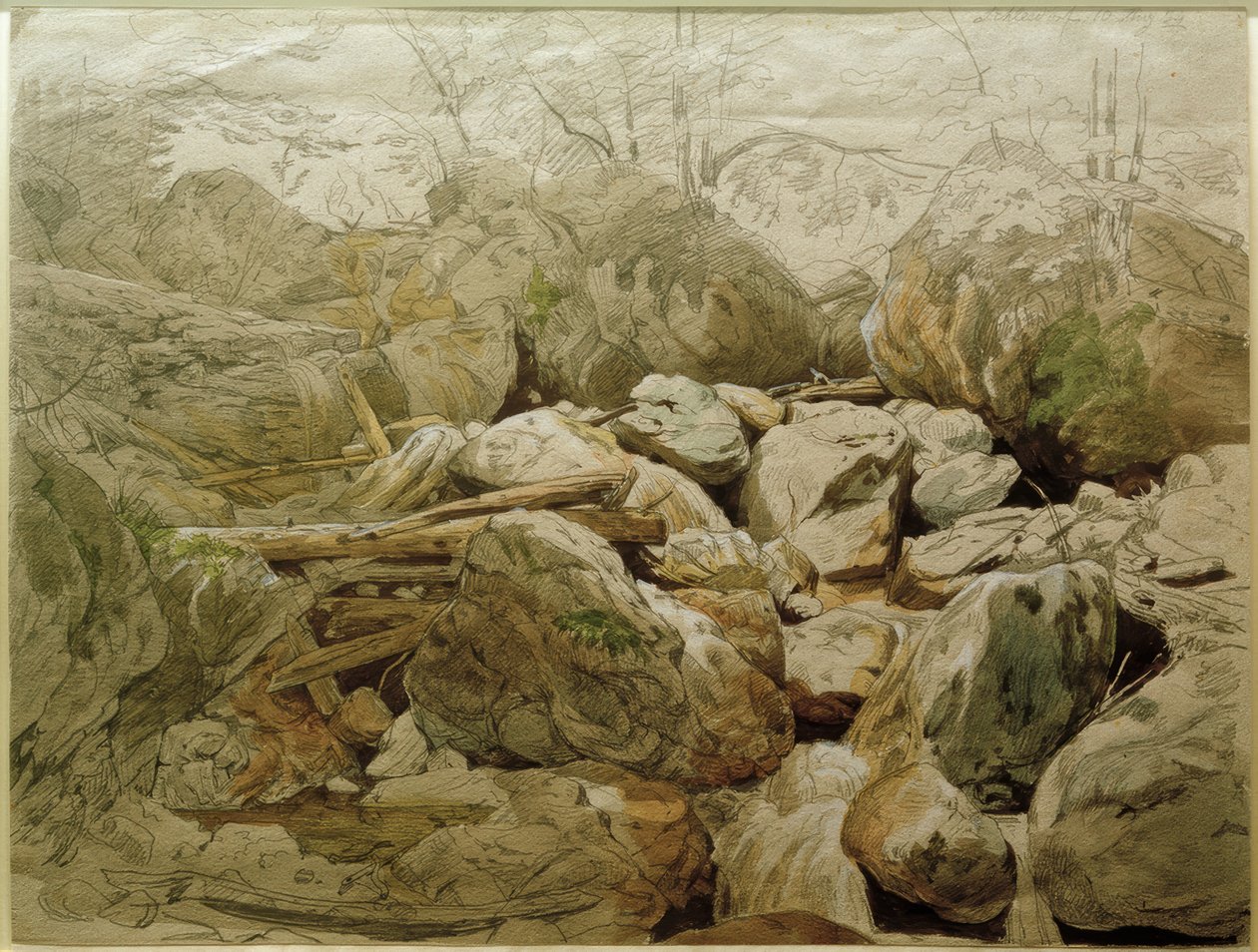 Waterfall Between Rocks by Carl Morgenstern