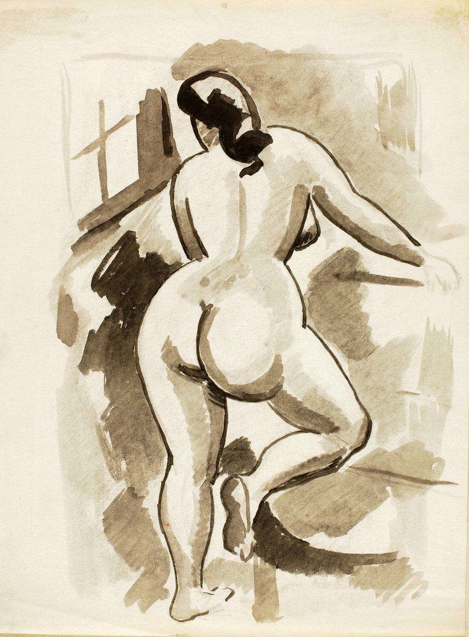 Back View of Standing Female Nude by Carl Newman