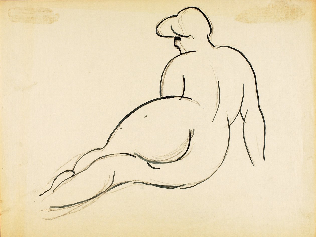 Reclining Nude, Back View by Carl Newman
