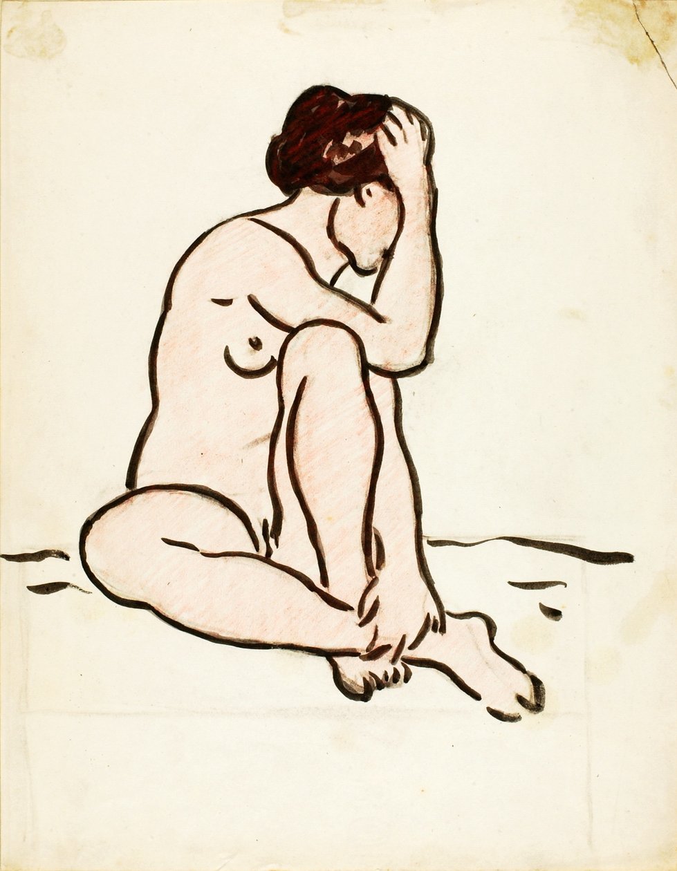 Seated Female Nude by Carl Newman