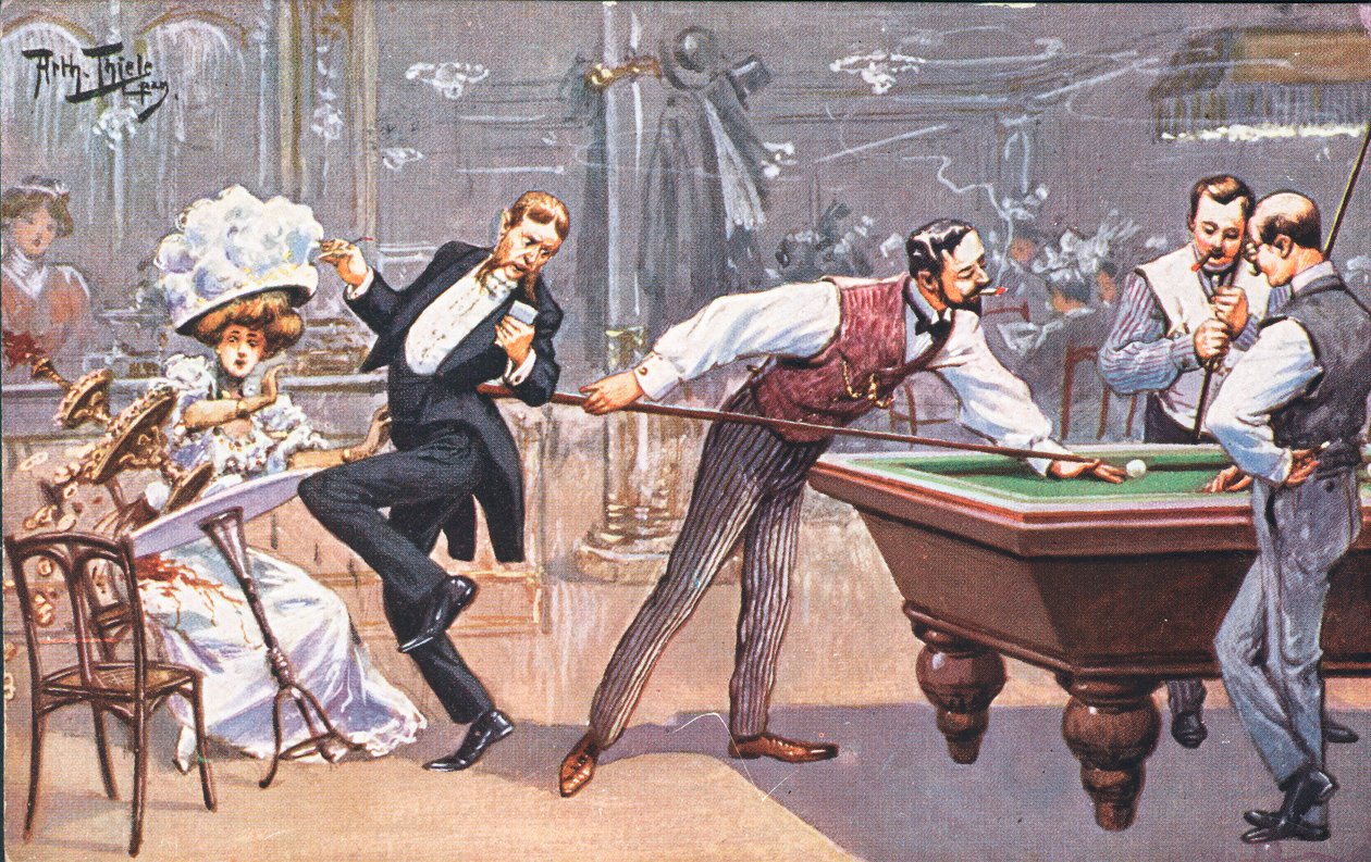 Playing Billiards by Carl Robert Arthur Thiele