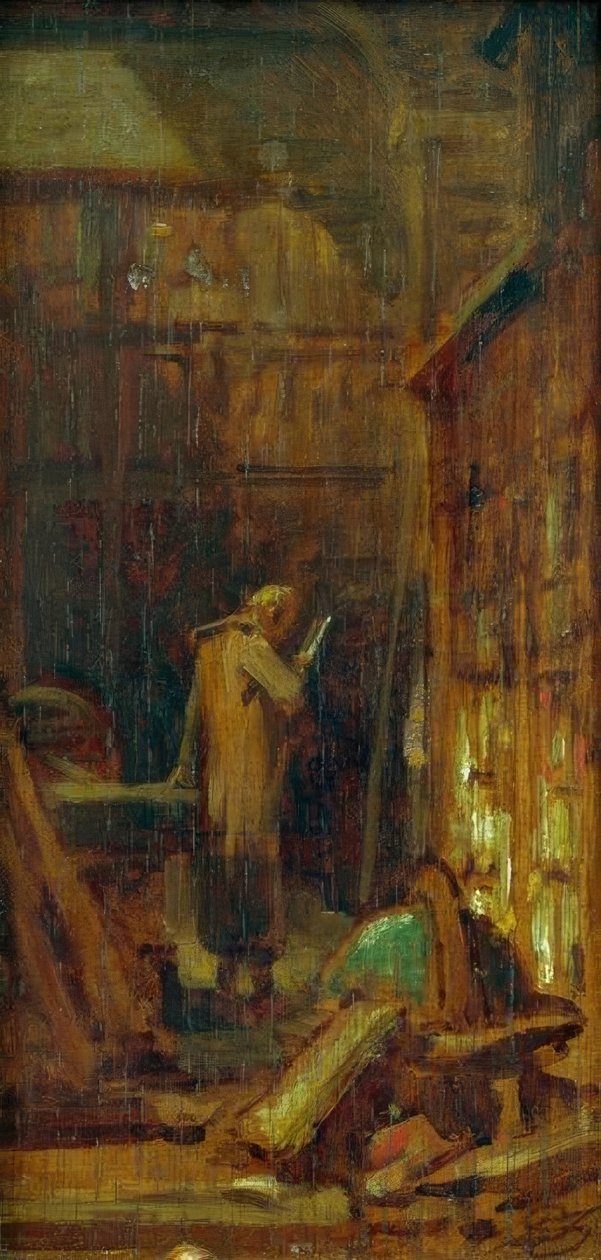 In the Library by Carl Spitzweg