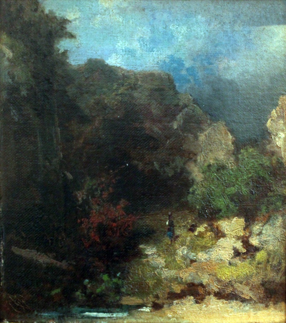 Landscape with Female Figure by Carl Spitzweg