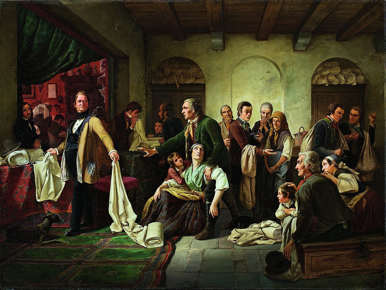 The Silesian Weavers, 1844 by Carl Wilhelm Huebner