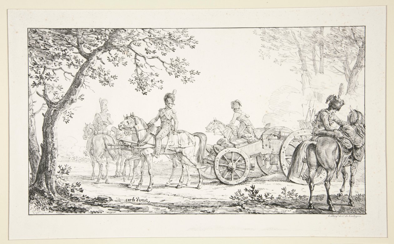 Artillery Marching by Carle Vernet