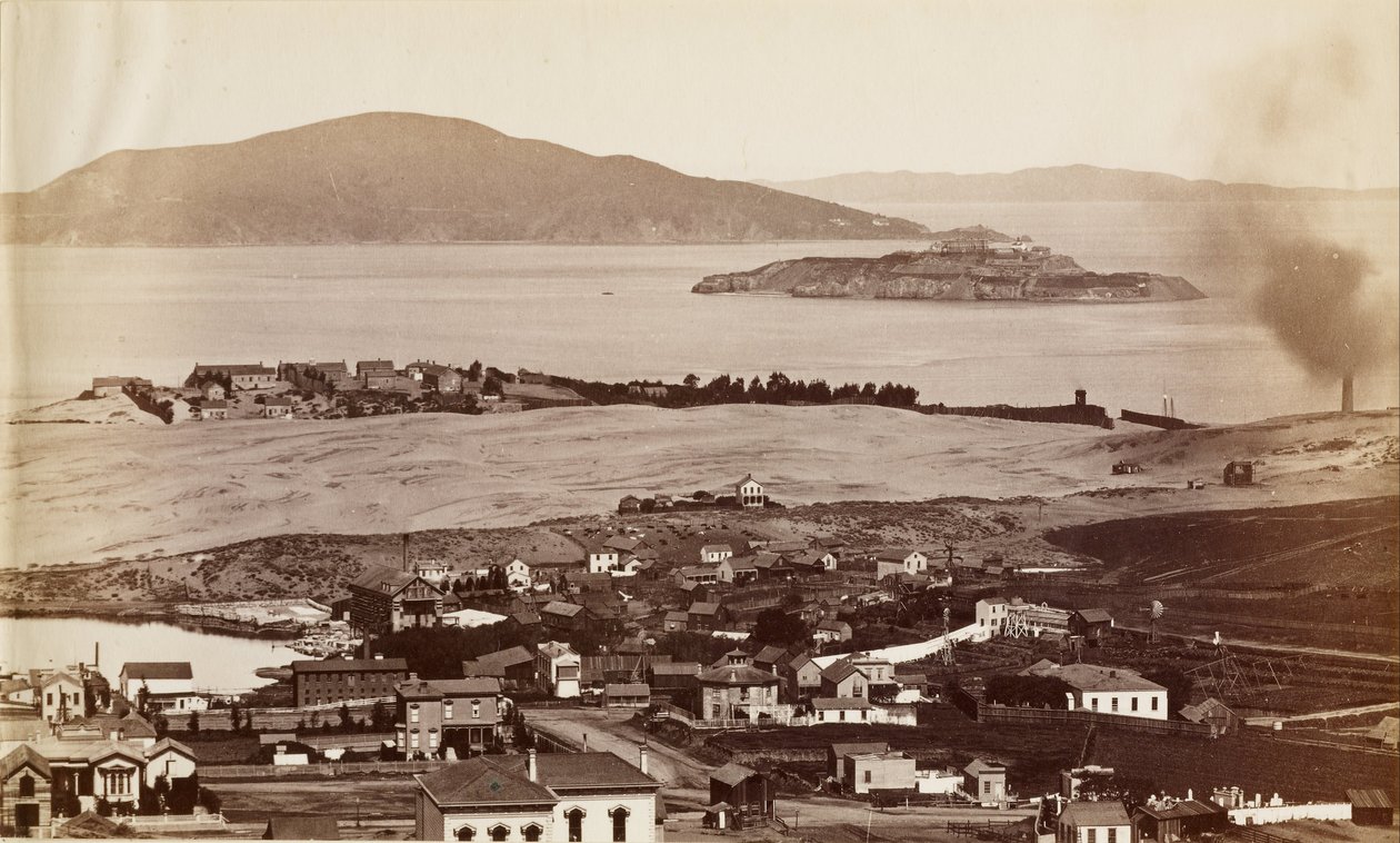 Alcatraz & Black Point from Russian Hill, San Francisco by Carleton Watkins