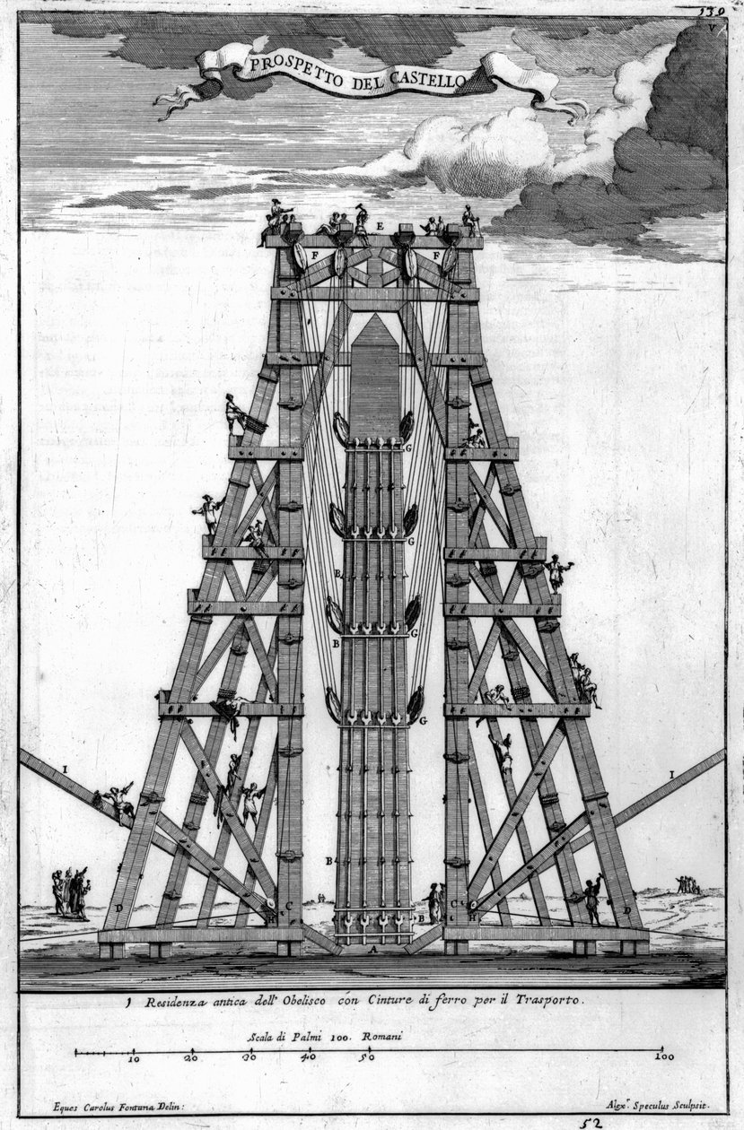 Erecting the Ancient Egyptian Obelisk in St. Peter