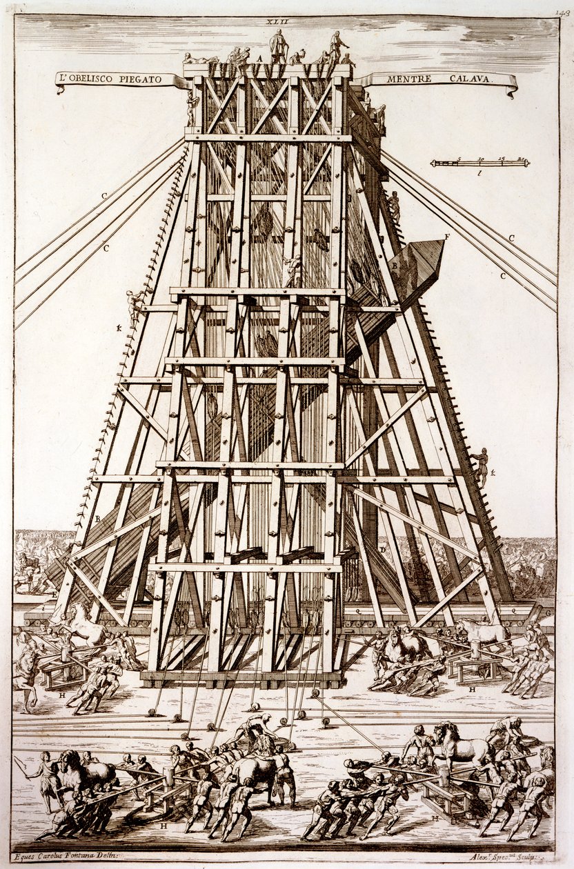 Erecting the Ancient Egyptian Obelisk in St. Peter