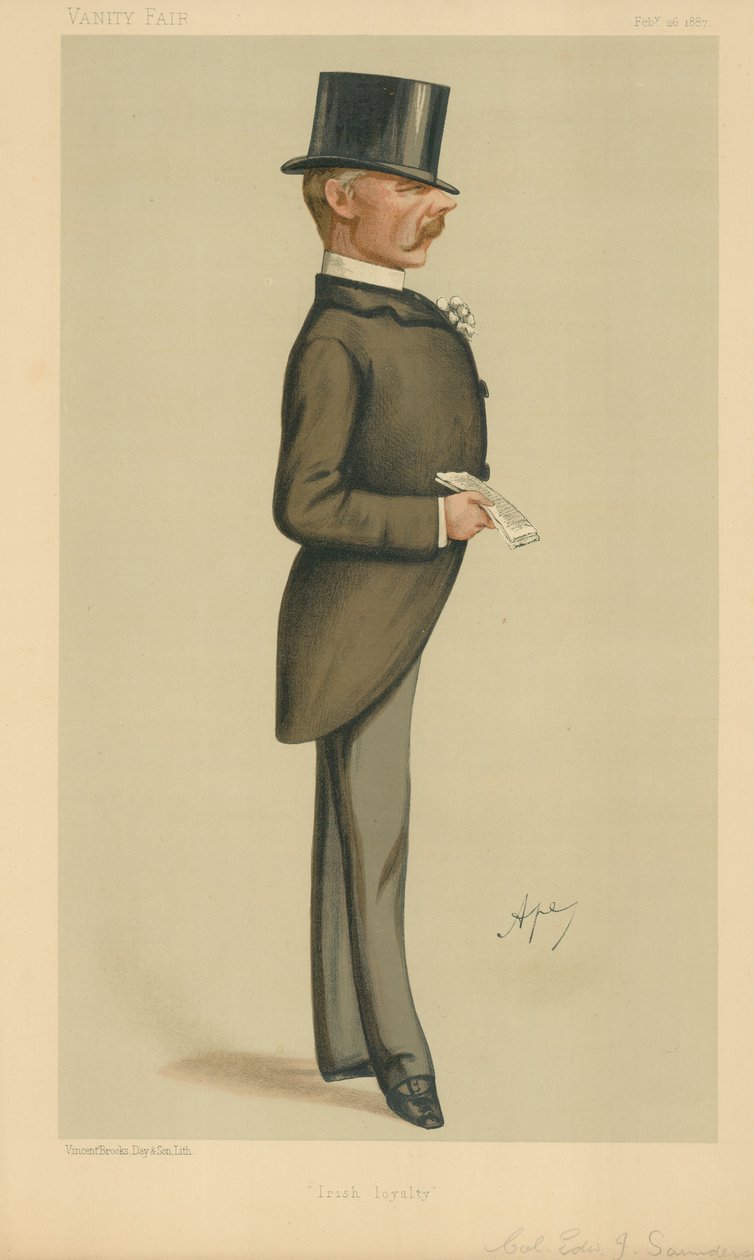 Colonel Edward J Saunderson, Irish Loyalty, Vanity Fair cartoon by Carlo Pellegrini