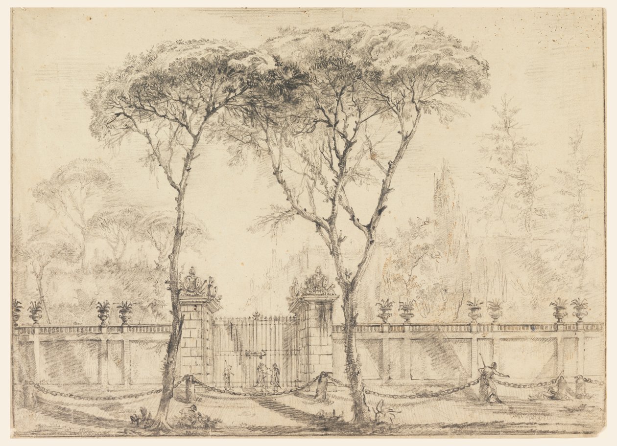At the Gate of a Villa by Carlo Marchionni