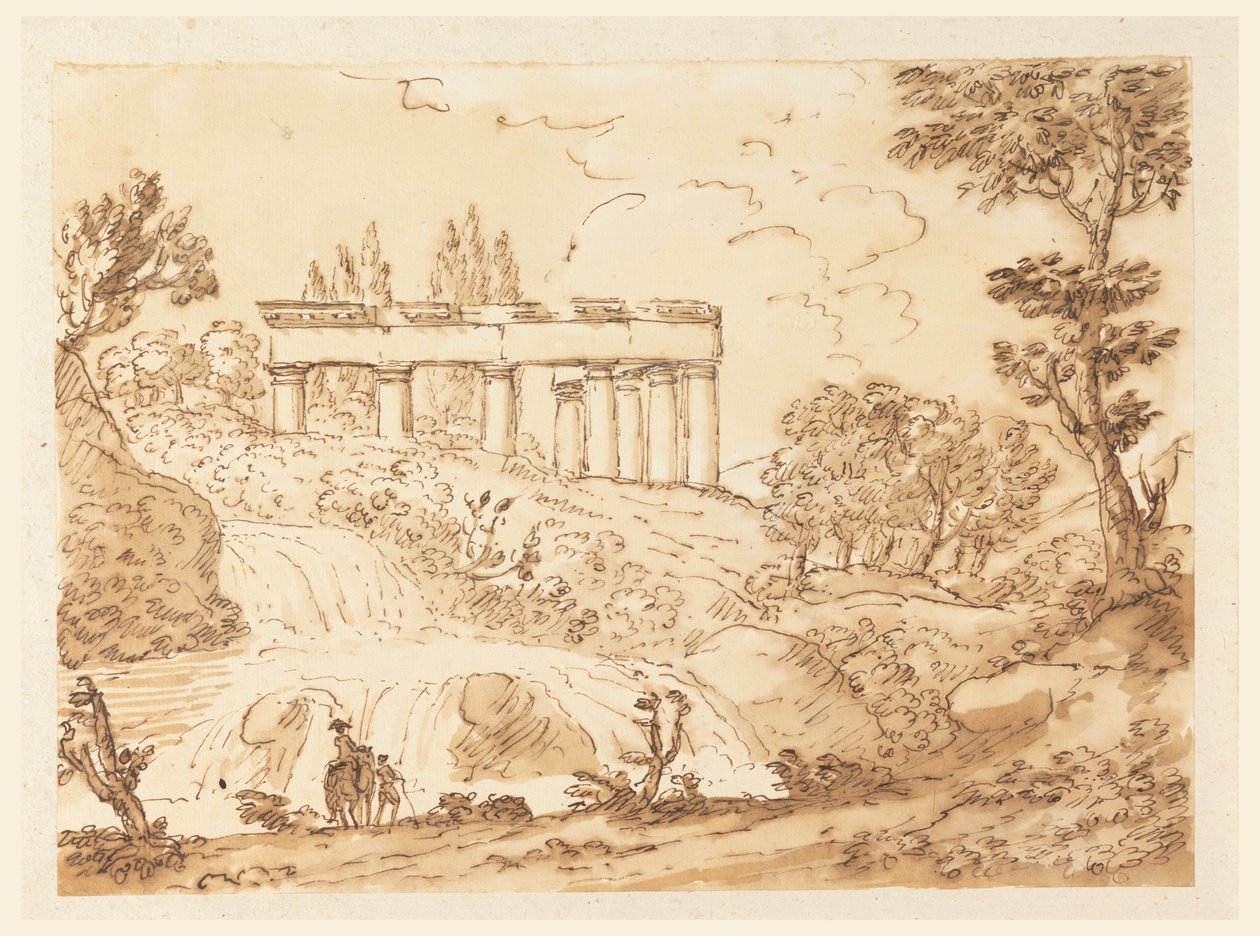 Landscape with Temple Ruins by Carlo Marchionni