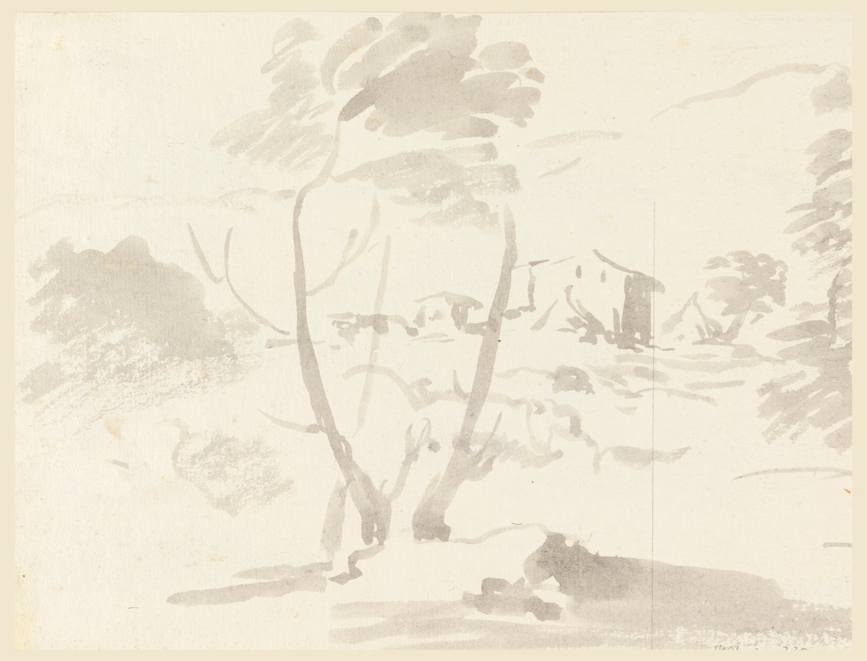 Sketch of Trees in a Landscape by Carlo Marchionni