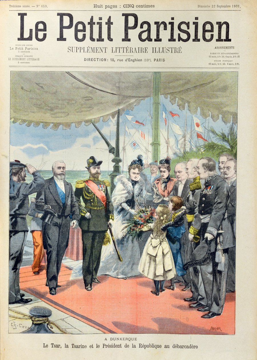 Tsar Nicolas II with His Wife, Tsarina Alexandra Are Welcomed at Dunkirk by President Loubet, Cover of 