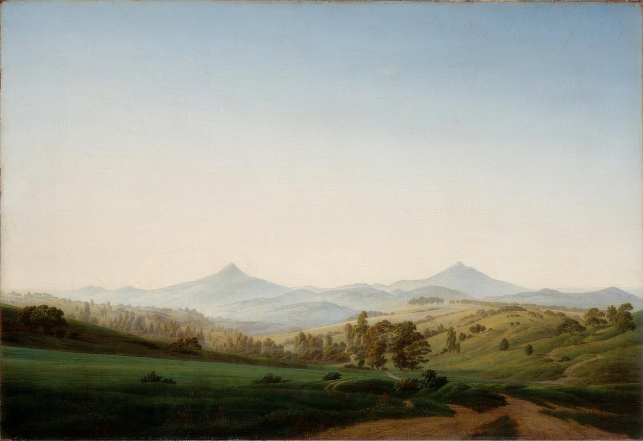 Bohemian Landscape with the Milleschauer by Caspar David Friedrich