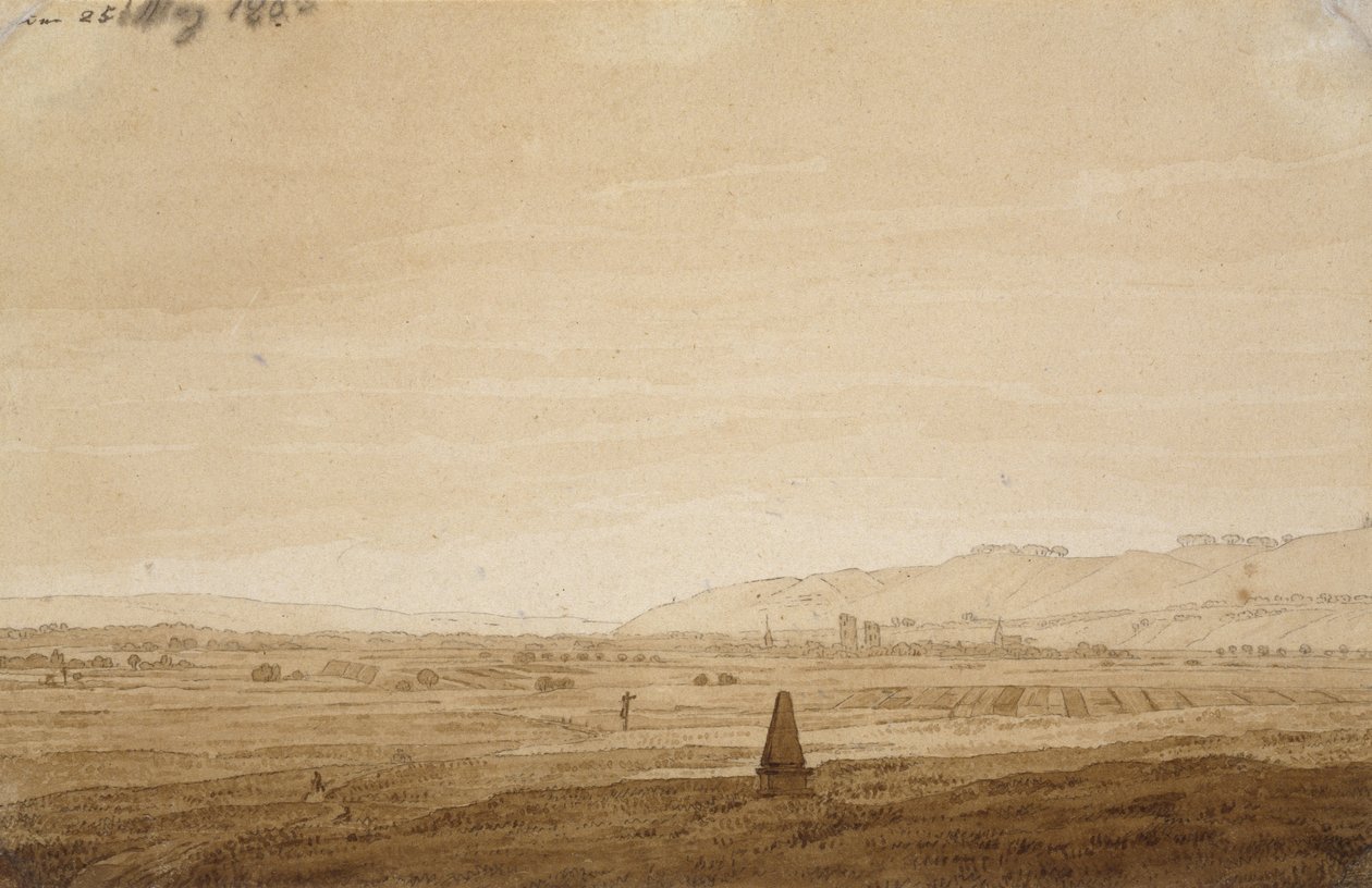 Landscape with an Obelisk by Caspar David Friedrich