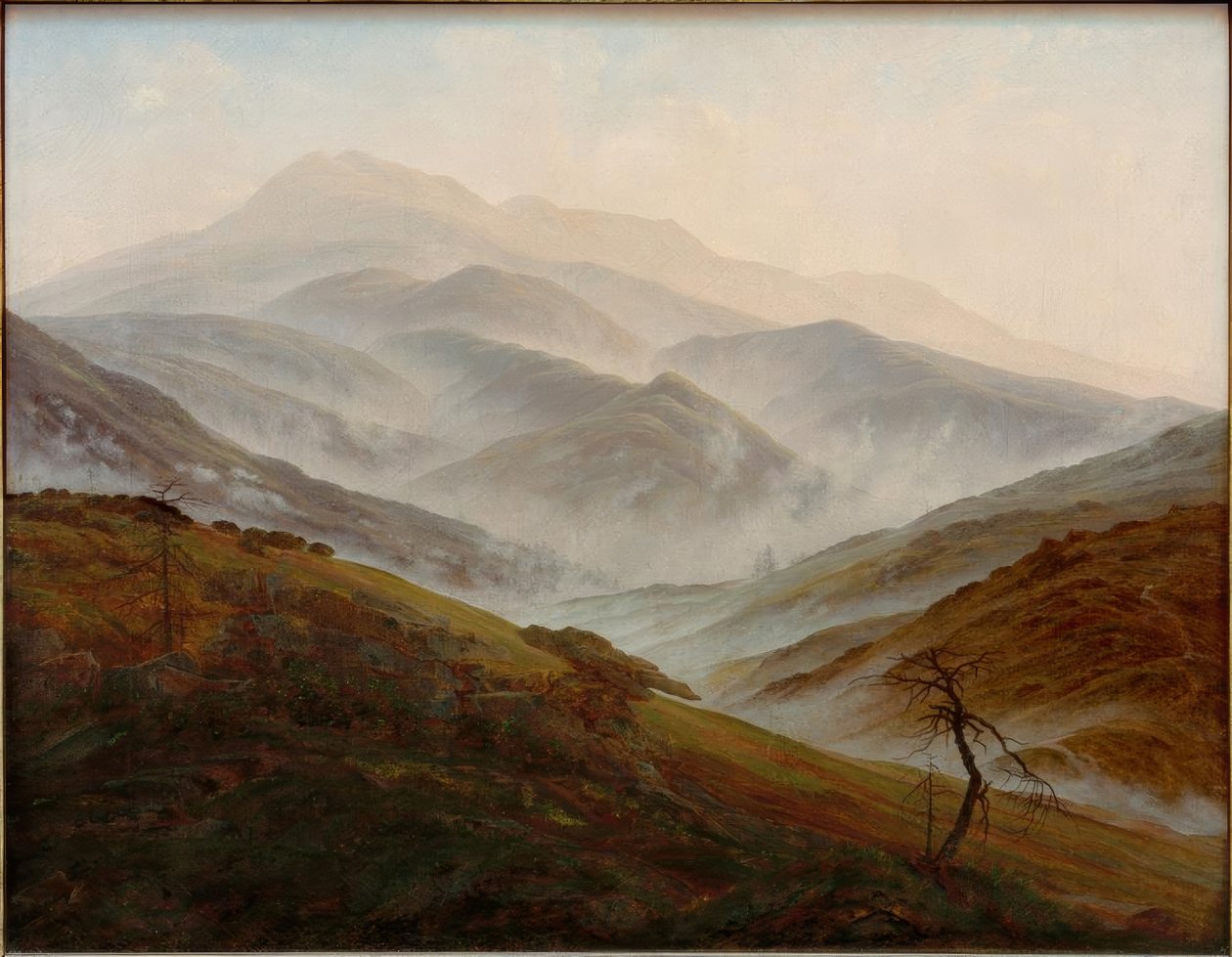 Giant Mountain Landscape with Rising Fog by Caspar David Friedrich
