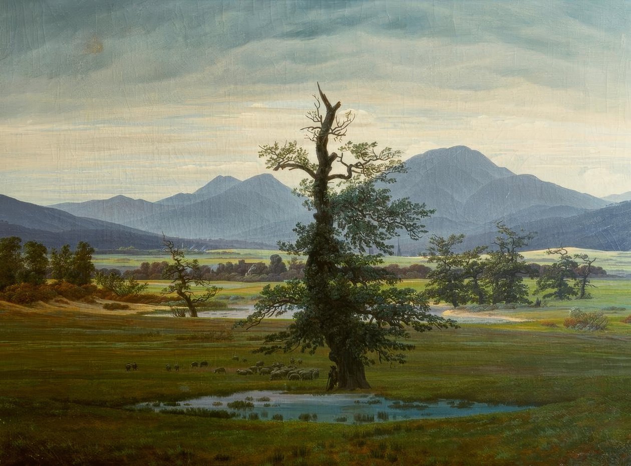 Village Landscape in Morning Light by Caspar David Friedrich