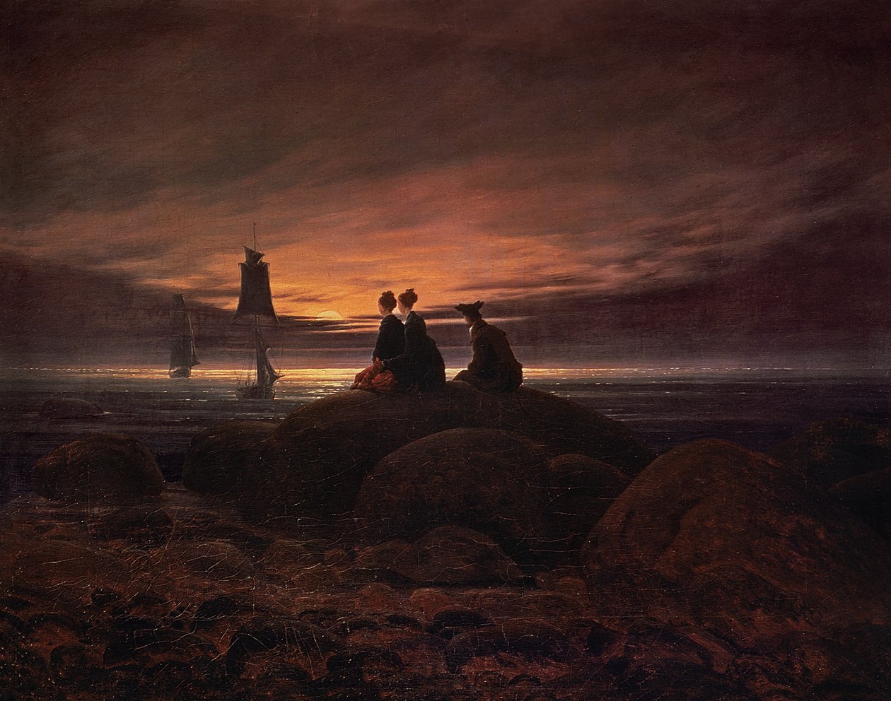 Moon Rising Over the Sea by Caspar David Friedrich