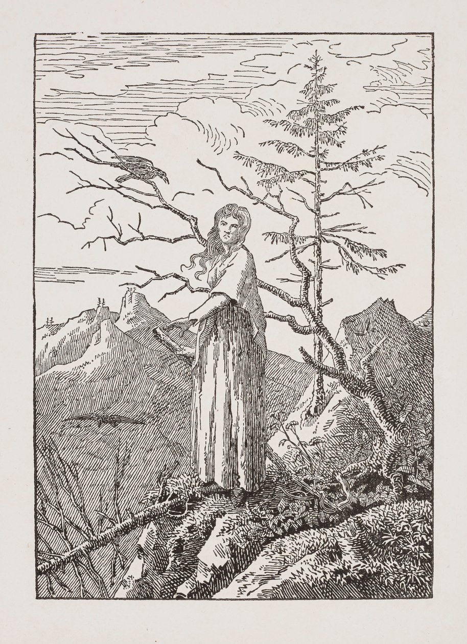 Woman with Raven at the Abyss by Caspar David Friedrich