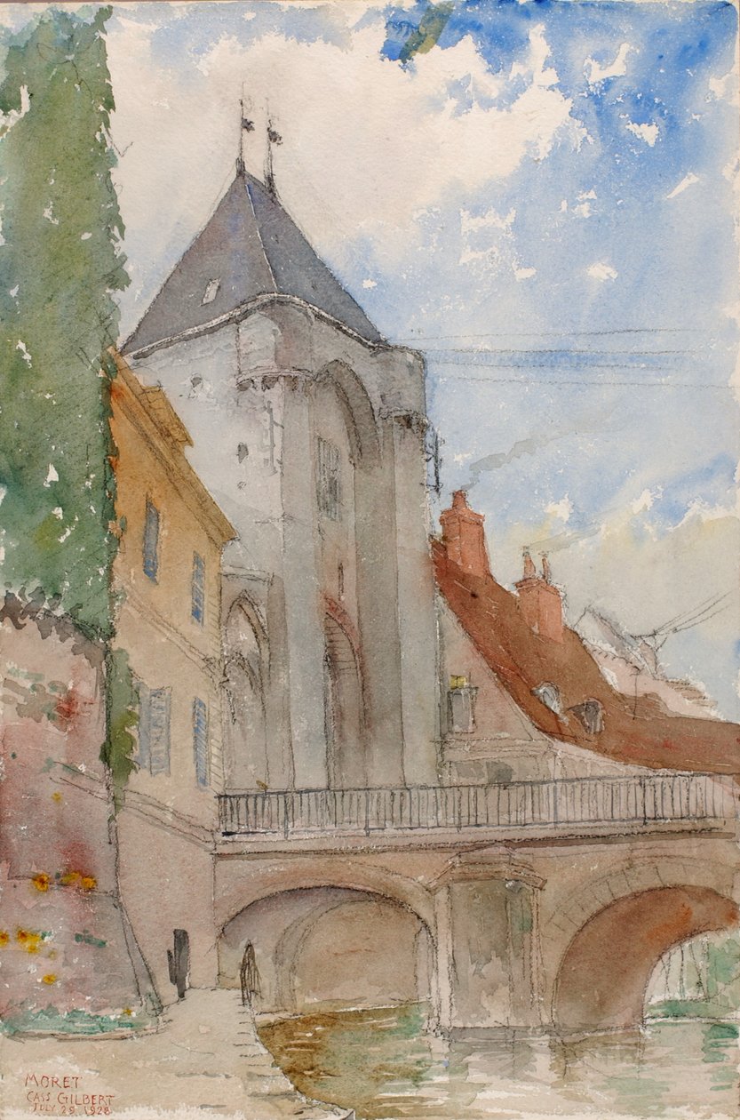 Bridge at Moret, France by Cass Gilbert