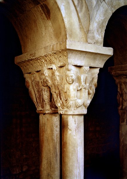 Capital with Carvings of a Mermaid Holding Her Two Tails by Catalan School