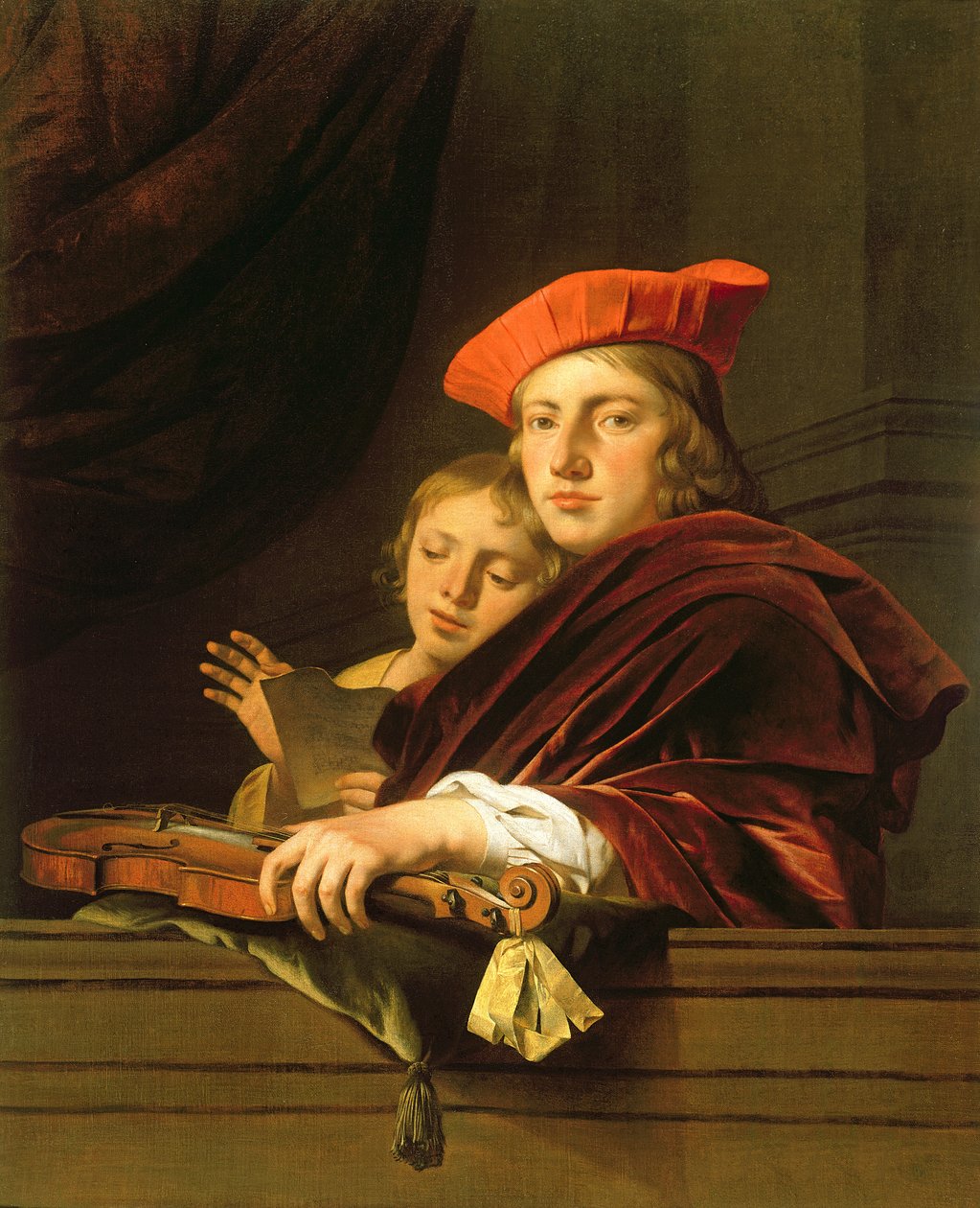 Two Musicians by Cesar Boetius van Everdingen