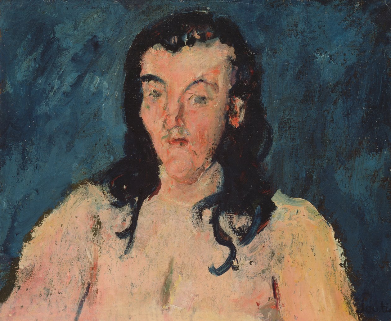 Torso with a Blue Background by Chaim Soutine