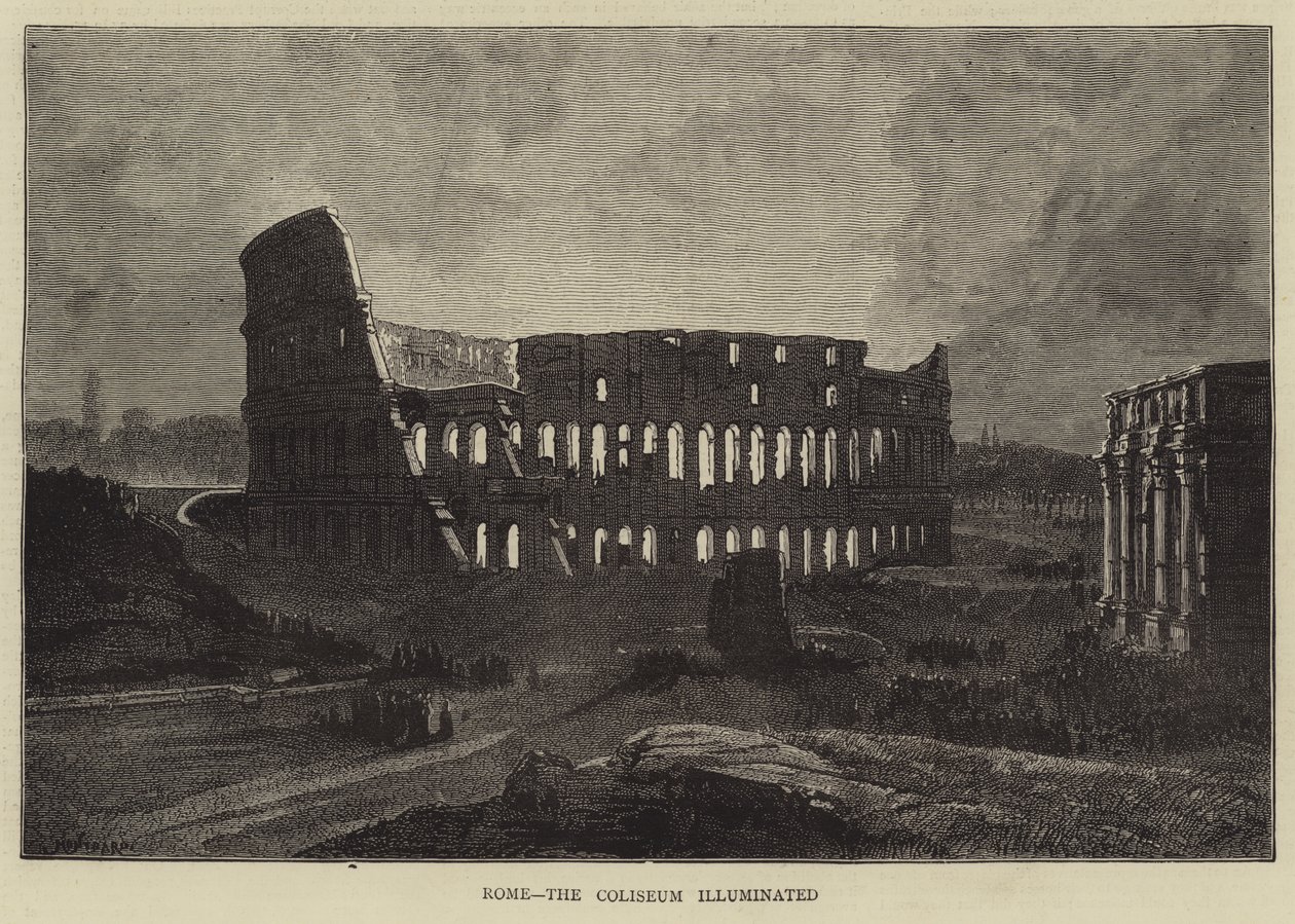 Rome, the Coliseum Illuminated by Charles Auguste Loye