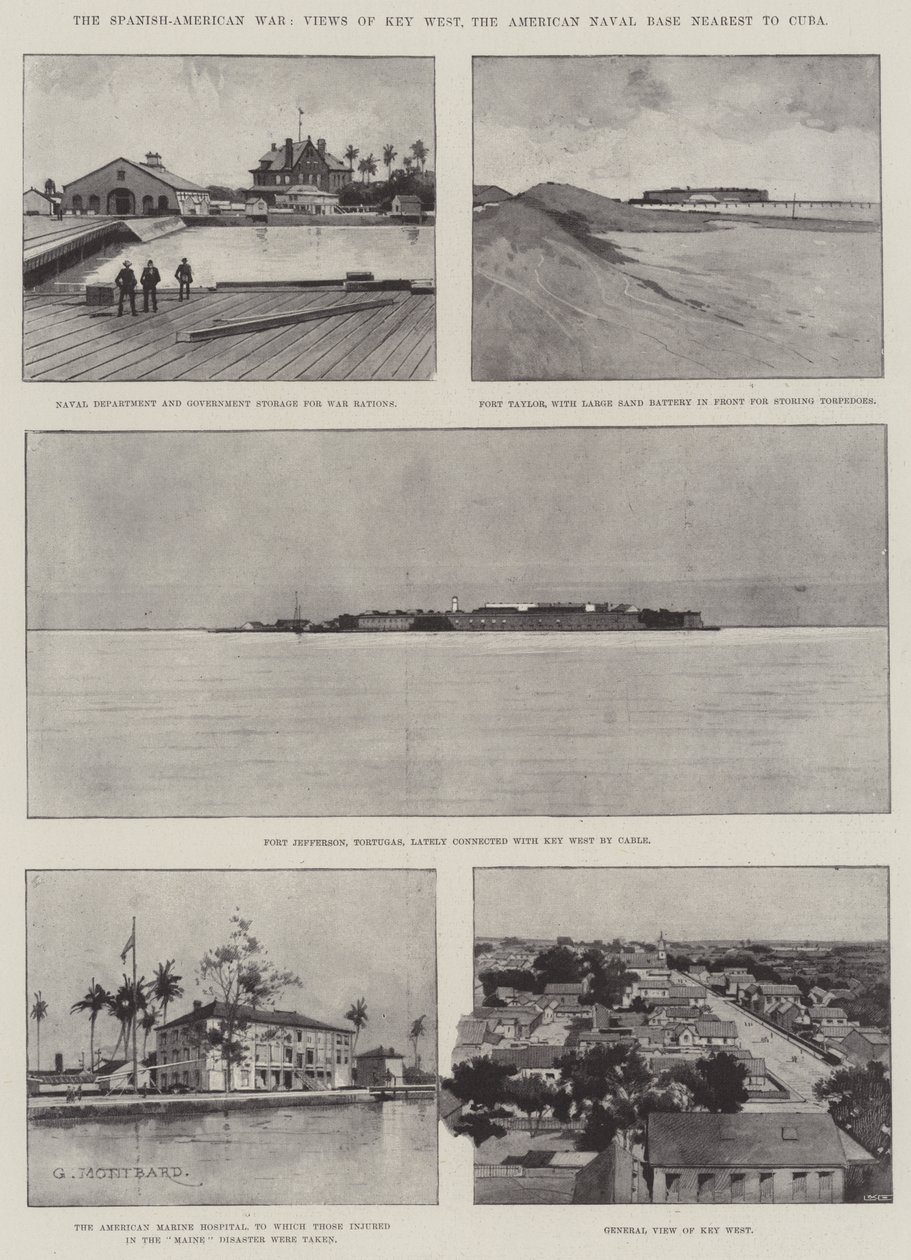 The Spanish-American War, Views of Key West, the American Naval Base Nearest to Cuba by Charles Auguste Loye