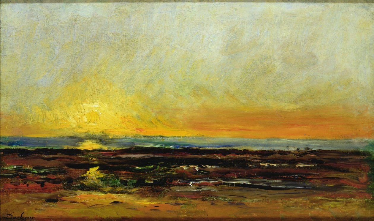 Sunset on the Sea Coast by Charles Francois Daubigny